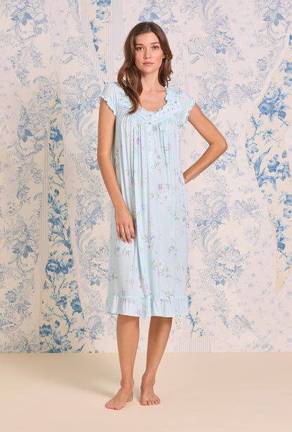 Eileen West Hellebore Floral Modal Cap Sleeve Waltz Nightgown