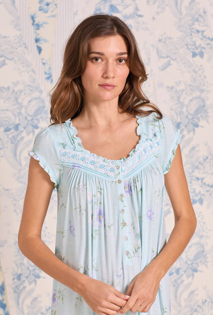Eileen West Hellebore Floral Modal Cap Sleeve Waltz Nightgown