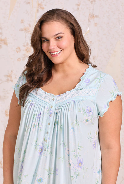 Eileen West Hellebore Floral Modal Cap Sleeve Waltz Nightgown