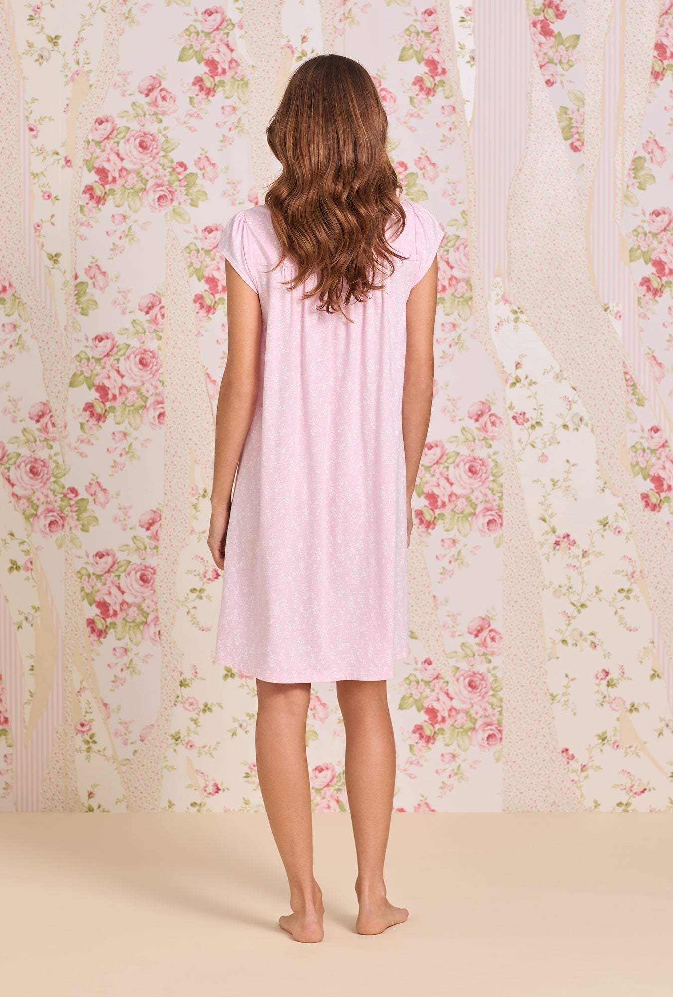 Eileen West Wildflower Cotton Knit Cap Sleeve Chemise