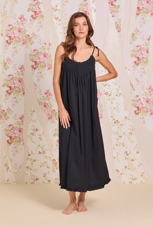Eileen West The "Lucille" Iconic Black Cotton Lawn Ballet Nightgown