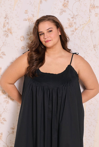 Eileen West The "Lucille" Iconic Black Cotton Lawn Ballet Nightgown