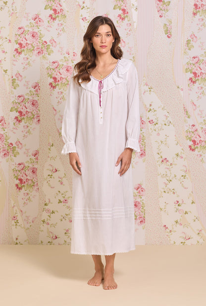 Eileen West The "Clara" Iconic White Cotton Lawn Nightdress