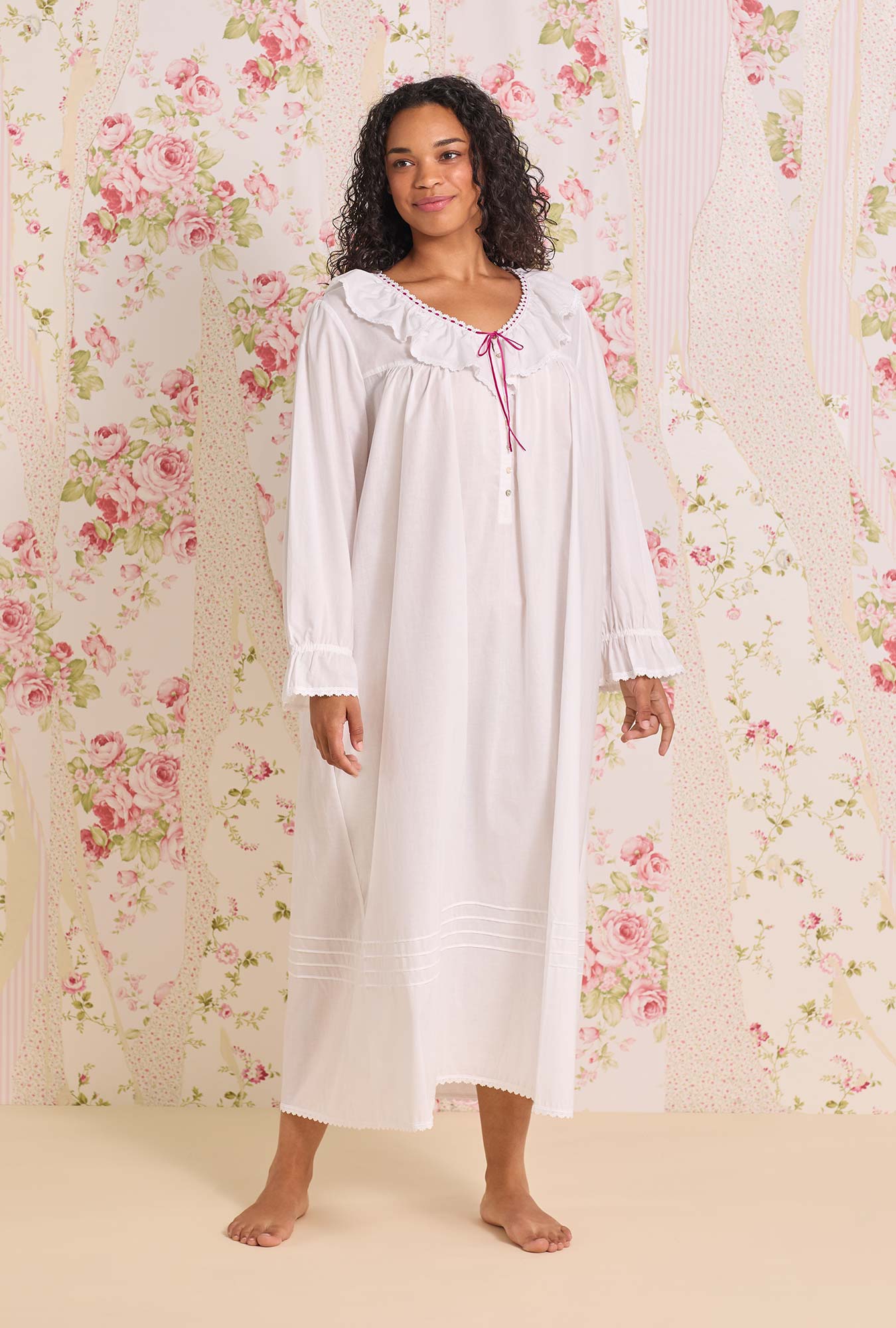 Eileen West The "Clara" Iconic White Cotton Lawn Nightdress