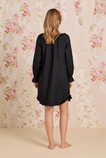 Eileen West Iconic Black Cotton Lawn Poet Shirt