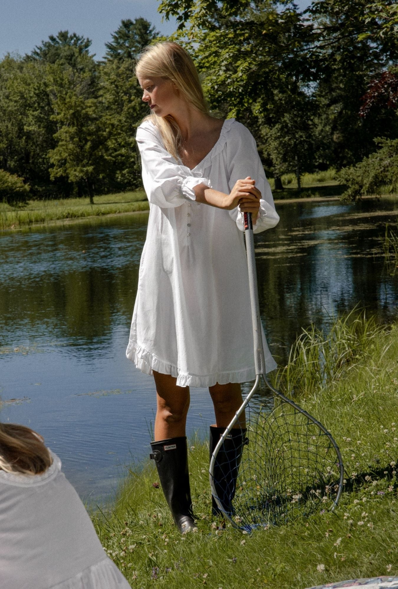 Eileen West Cotton Lawn Long Sleeve Poet Nightshirt