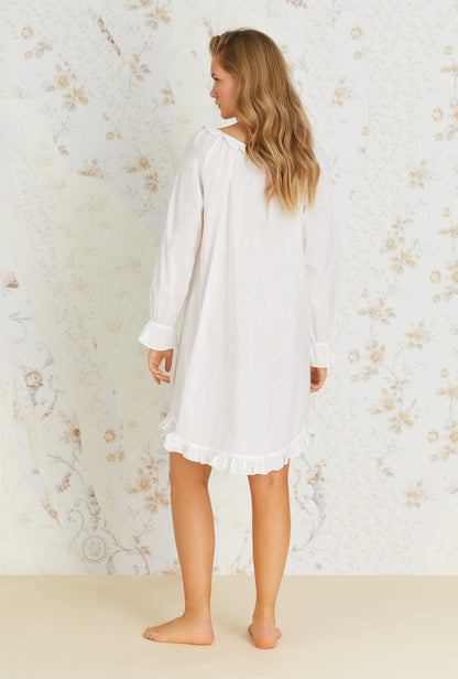 Eileen West Cotton Lawn Long Sleeve Poet Nightshirt