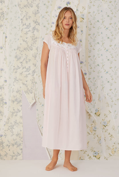 Eileen West Florentine Lace Cap Sleeve Gown