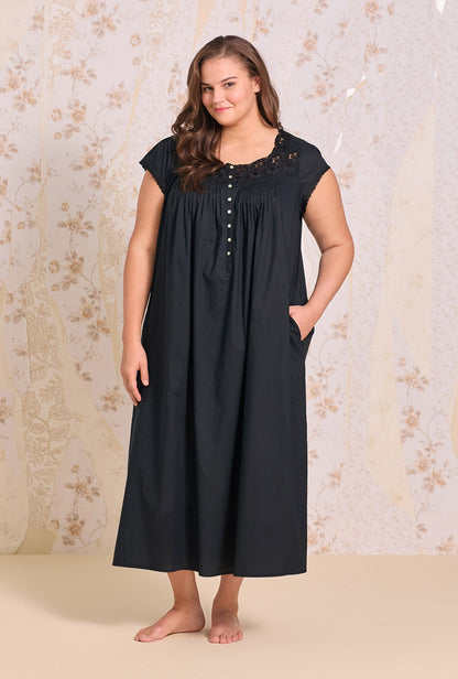 Eileen West Florentine Lace Cap Sleeve Gown