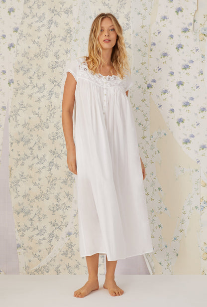 Eileen West Florentine Lace Cap Sleeve Gown
