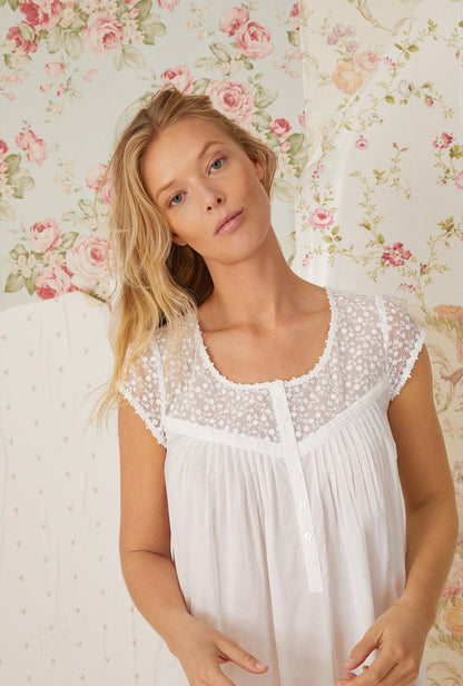 Eileen West Lace Daydream White Cotton Waltz Nightgown