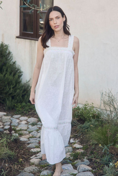 Eileen West The "Heather" Shadow Floral Cotton Lawn Ballet Nightgown
