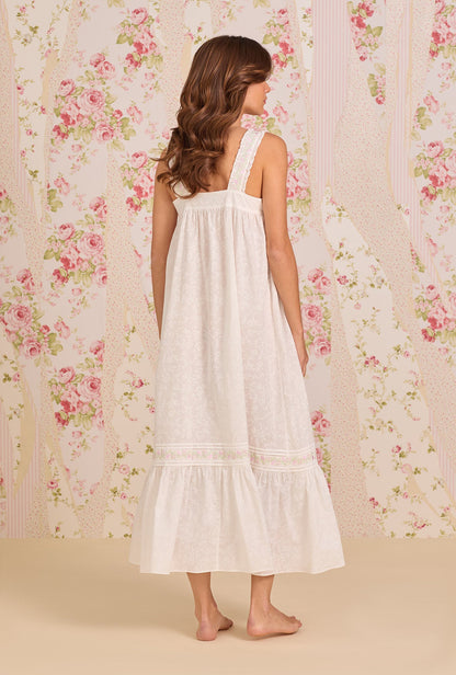 Eileen West The "Heather" Shadow Floral Cotton Lawn Ballet Nightgown