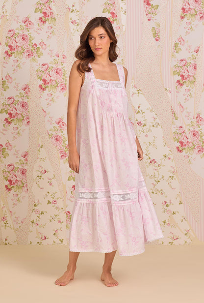 Eileen West The "Adrianna" Blush Rose Cotton Lawn Ballet Nightgown