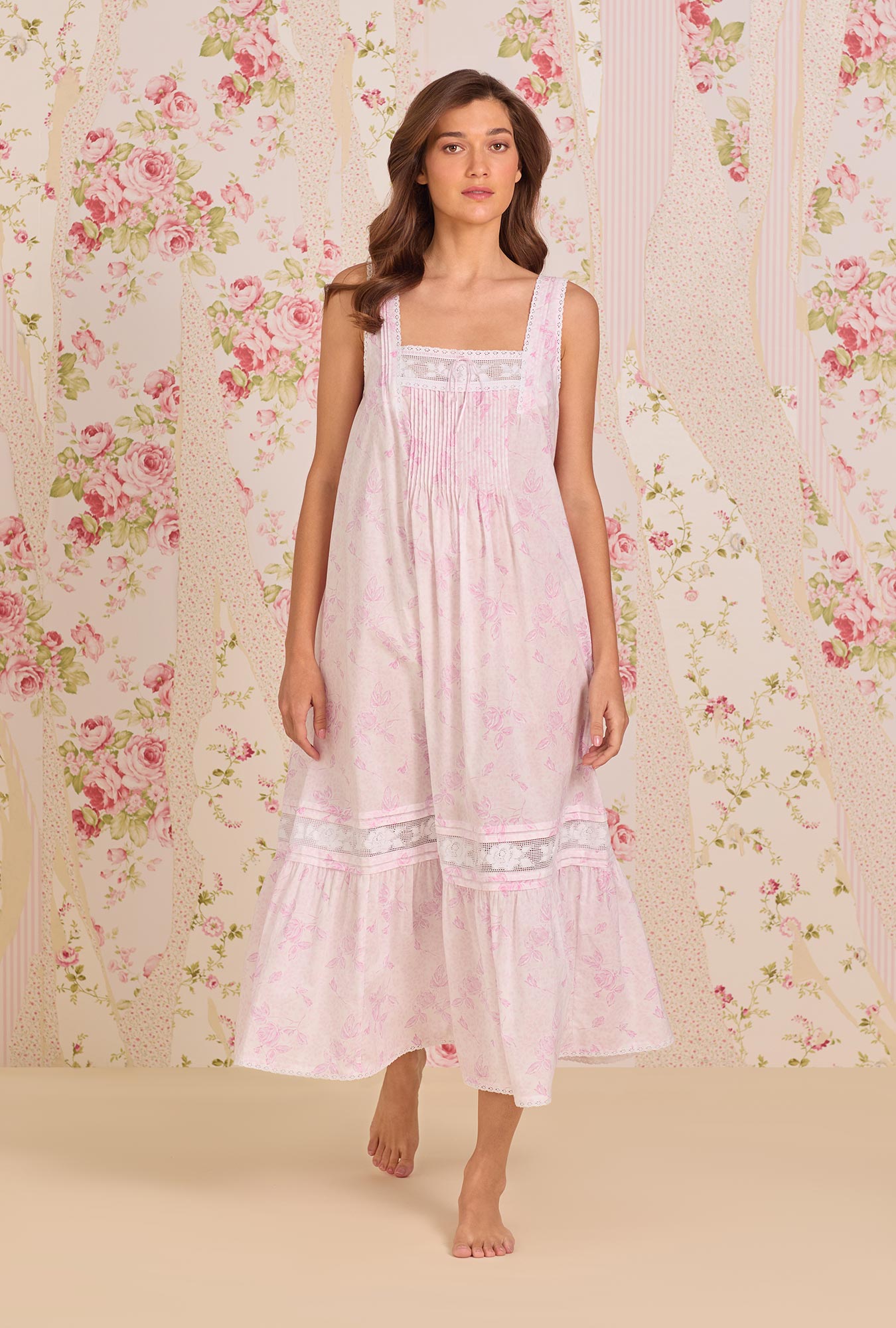 Eileen West The "Adrianna" Blush Rose Cotton Lawn Ballet Nightgown