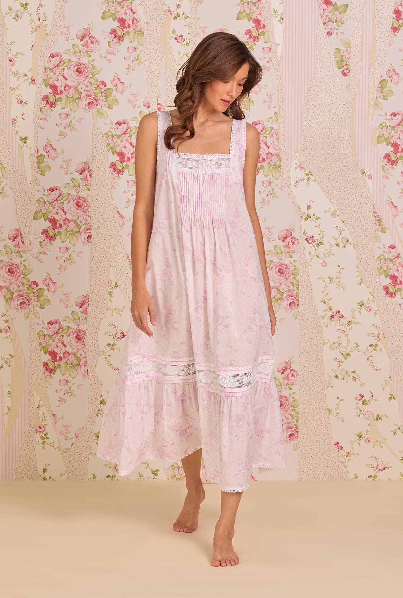 Eileen West The "Adrianna" Blush Rose Cotton Lawn Ballet Nightgown