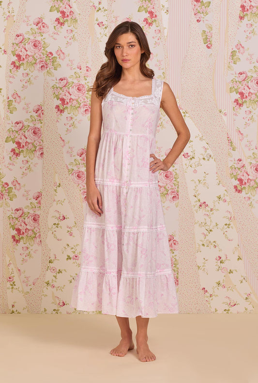 Eileen West The "Monica" Blush Rose Cotton Lawn Ballet Nightgown