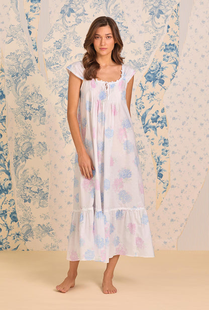 Eileen West The "Taylor" Hydrangea Blossom Cotton Lawn Ballet Nightgown