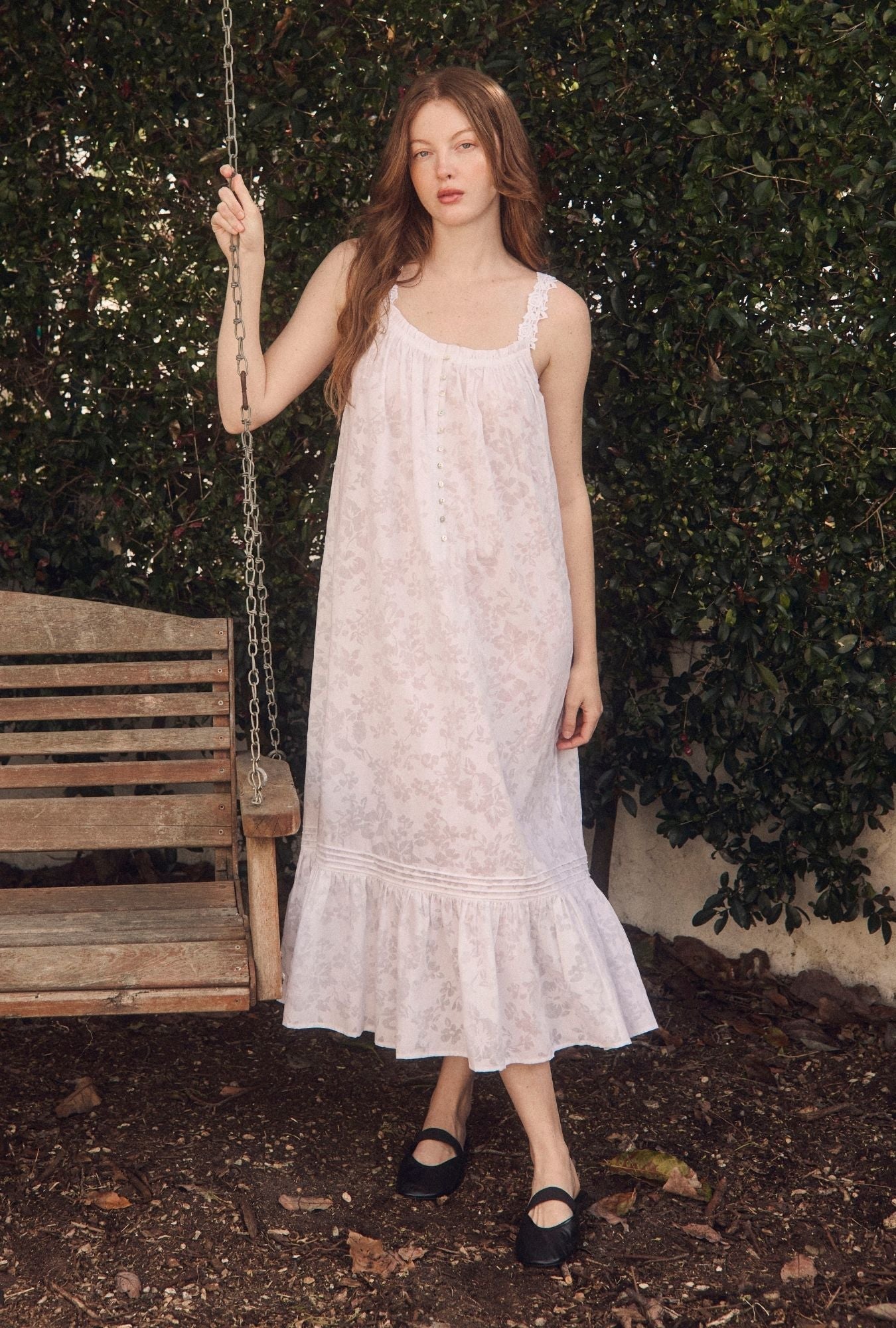 Eileen West The "Jocelyn" Floral Devoré Ballet Nightgown