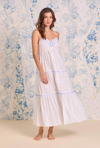 Eileen West The "Ophelia" Iconic White Lavender Embroidered Ballet Nightgown