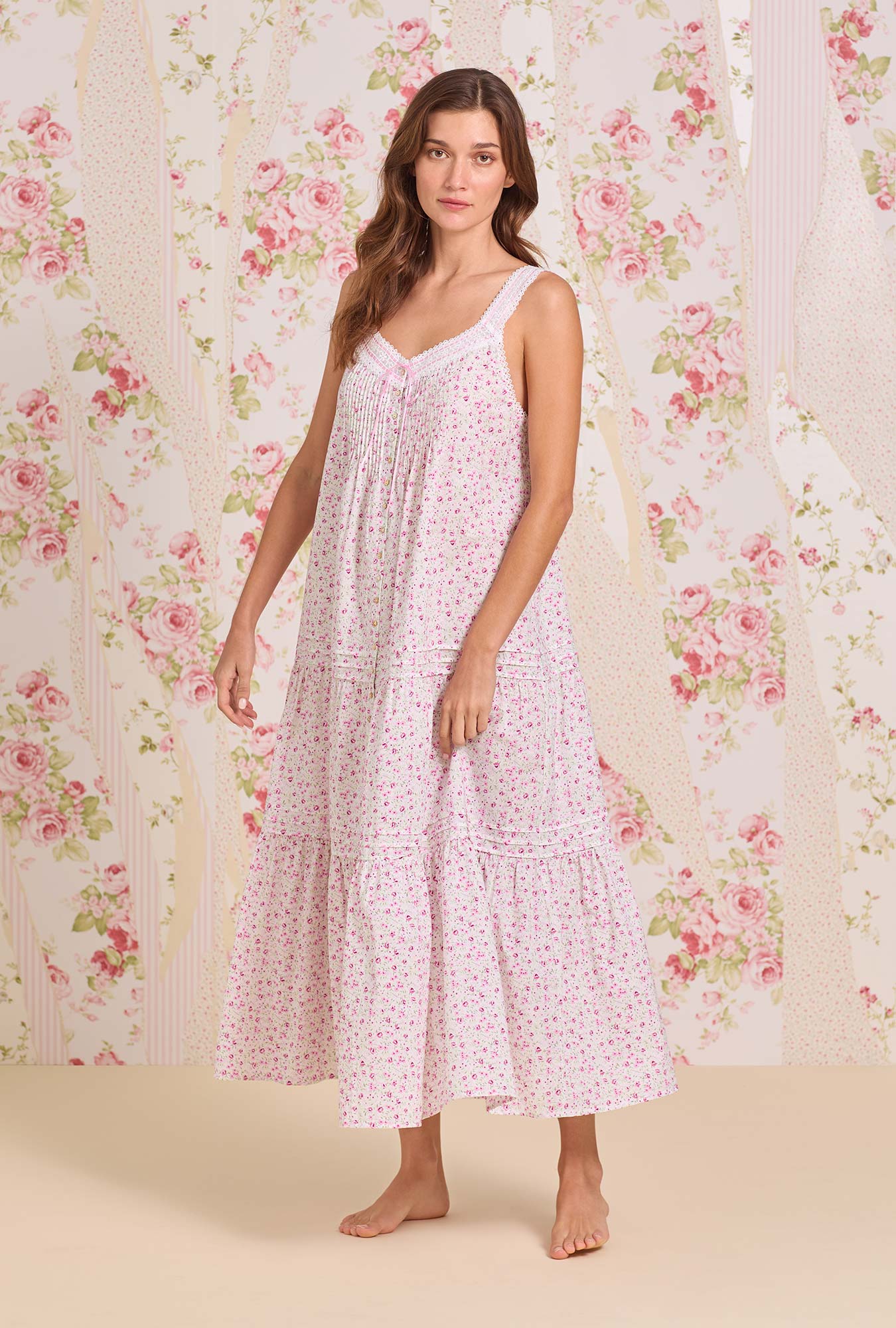 Eileen West The "Josephine" Sweet Ditsy Cotton Lawn Ballet Nightgown