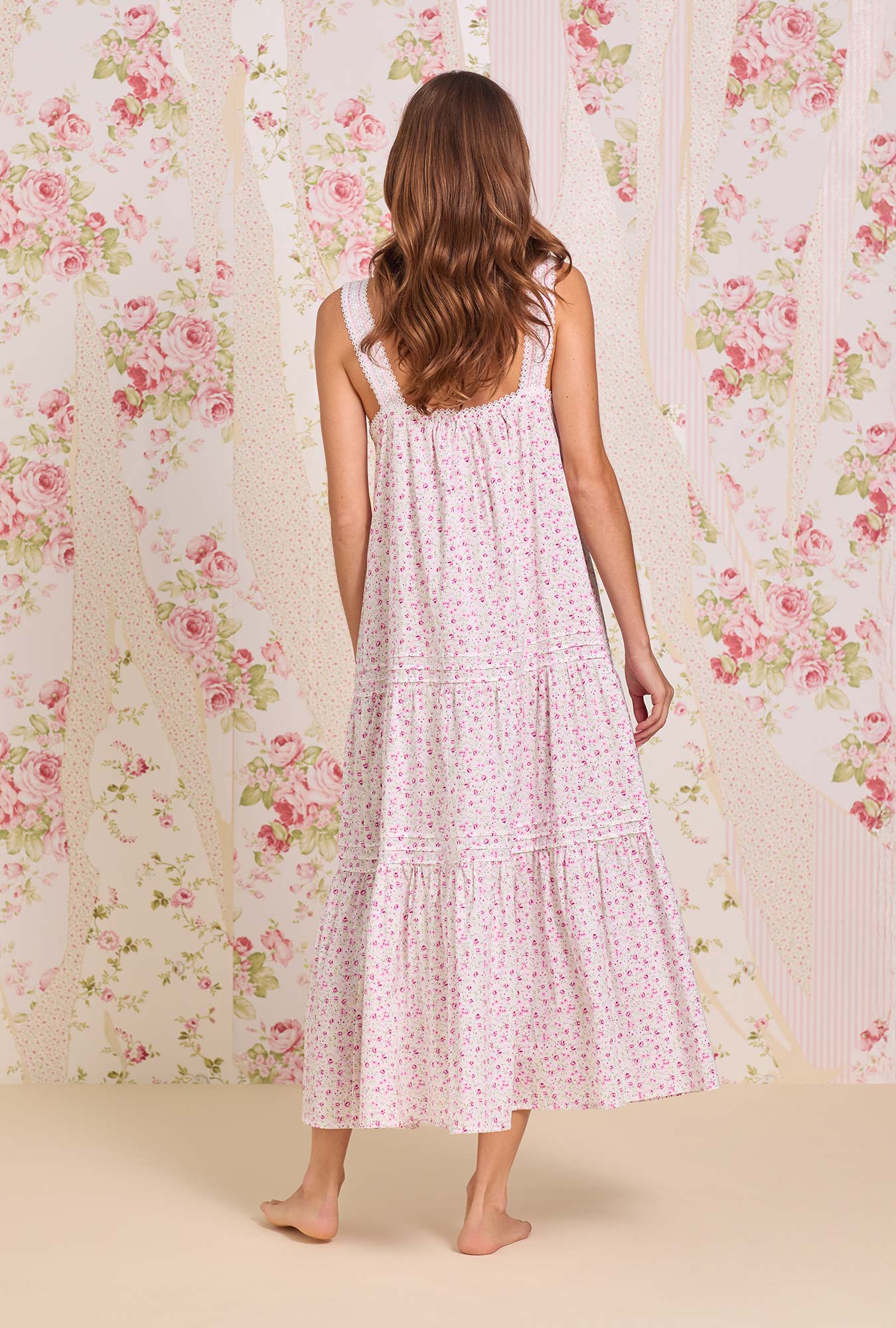 Eileen West The "Josephine" Sweet Ditsy Cotton Lawn Ballet Nightgown