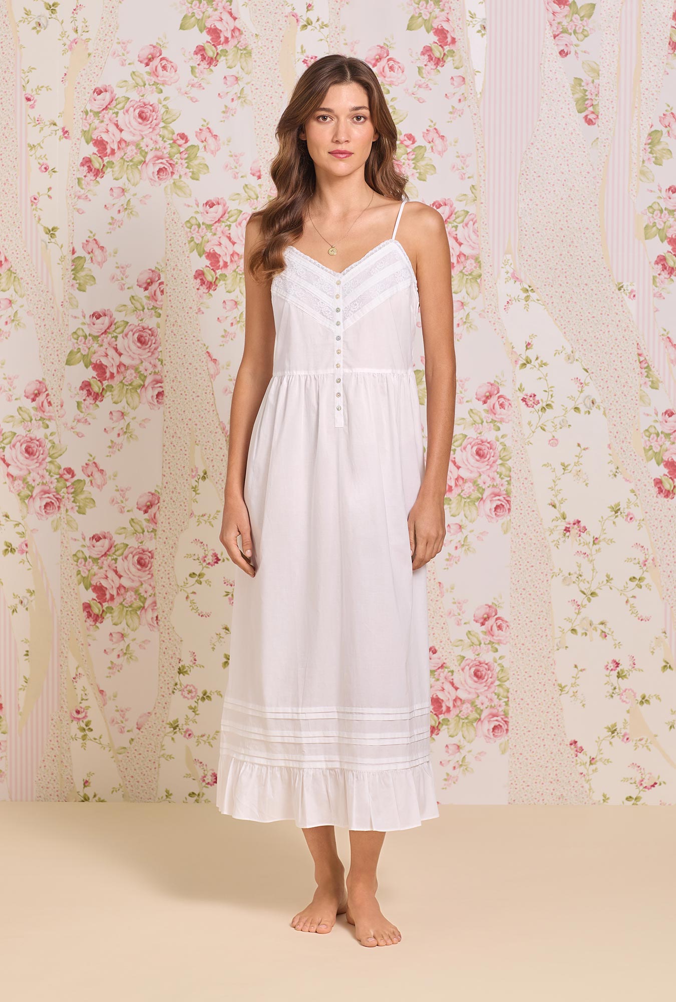 Eileen West The "Elise" Iconic White Cotton Lawn Ballet Nightgown