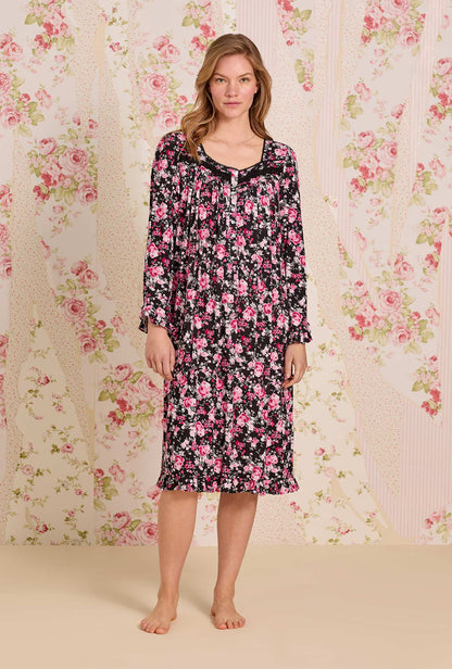 Eileen West Evening Floral Tencel™ Modal Long Sleeve Ballet Nightgown