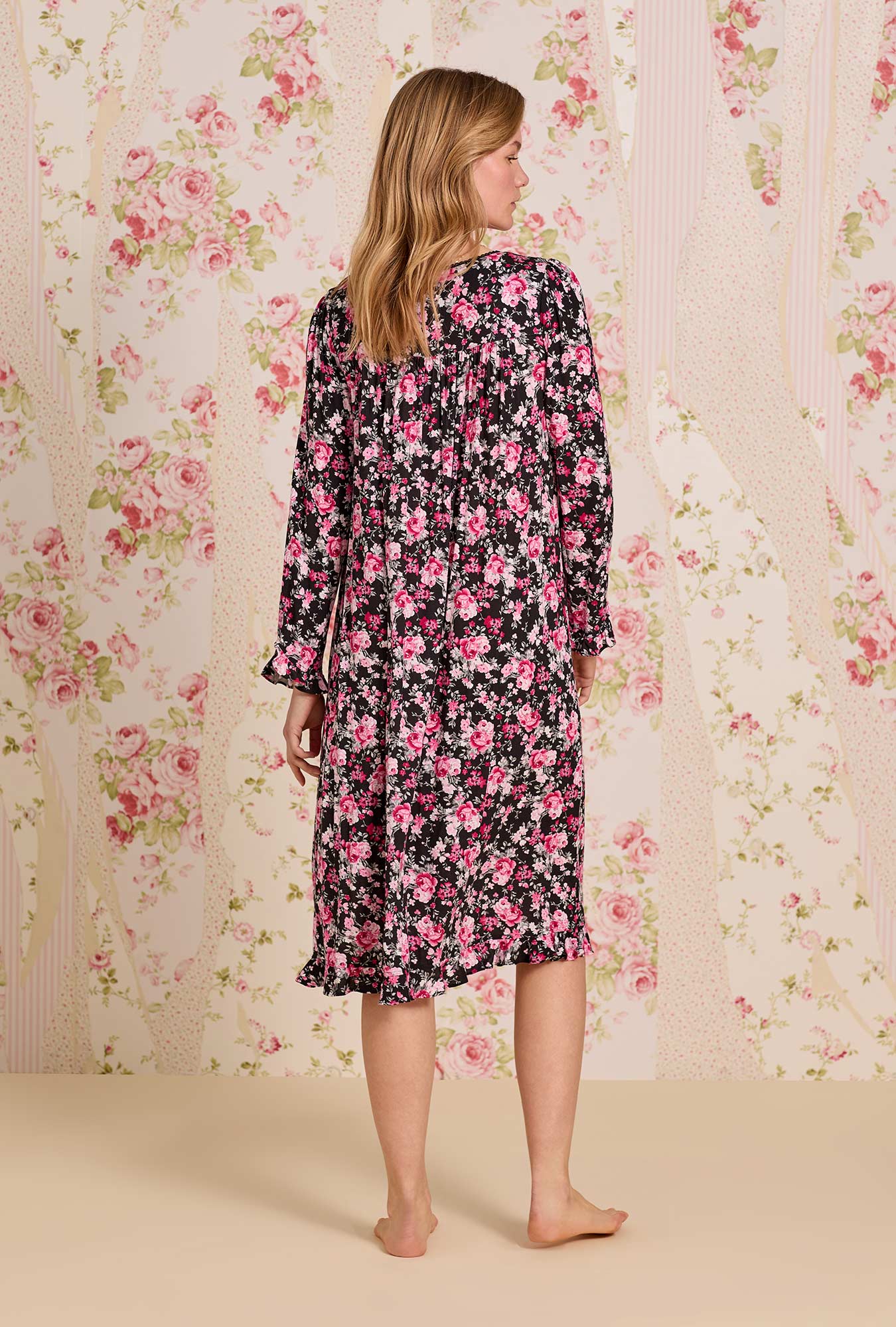 Eileen West Evening Floral Tencel™ Modal Long Sleeve Ballet Nightgown