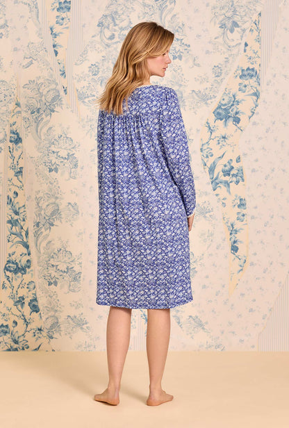 Eileen West Bluebriar Cotton Modal Long Sleeve Waltz Nightgown