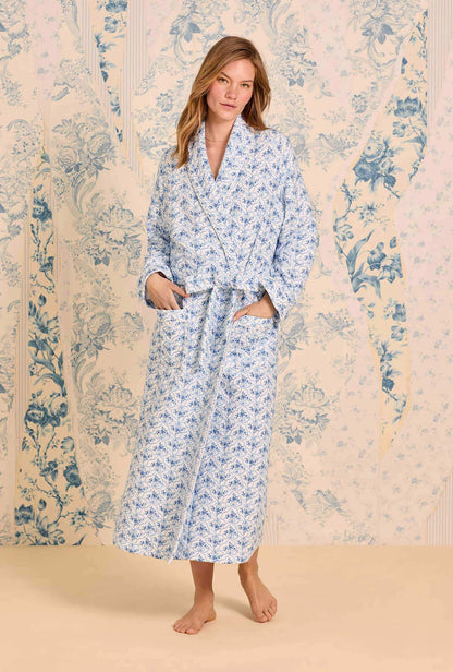 Eileen West Celestial Bow Cotton Diamond Quilt Wrap Robe