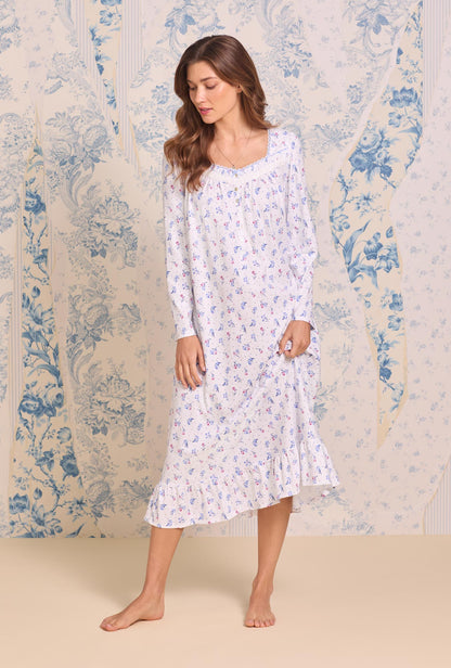 Eileen West Tulip Dew Cotton Knit Long Sleeve Ballet Nightgown