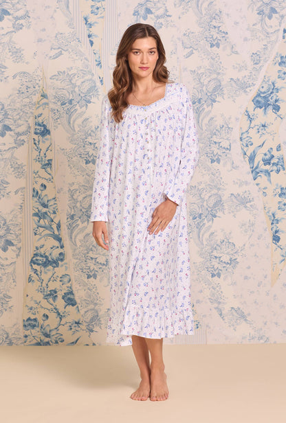 Eileen West Tulip Dew Cotton Knit Long Sleeve Ballet Nightgown