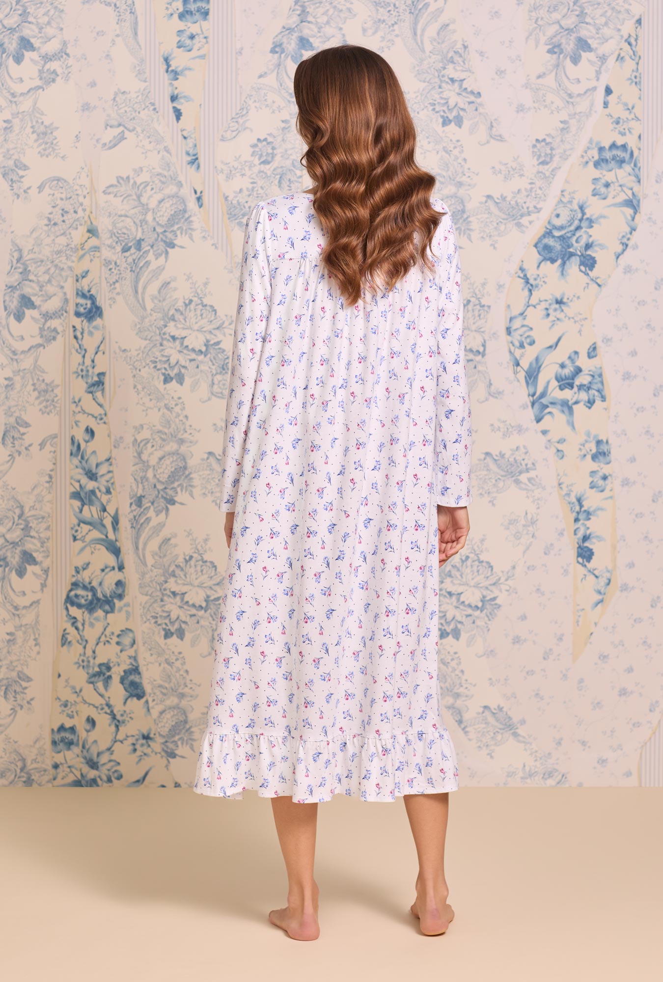 Eileen West Tulip Dew Cotton Knit Long Sleeve Ballet Nightgown