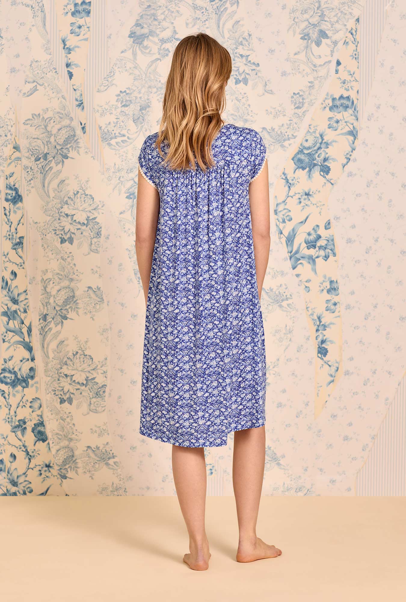 Eileen West Bluebriar Cap Sleeve Cotton Modal Waltz Nightgown