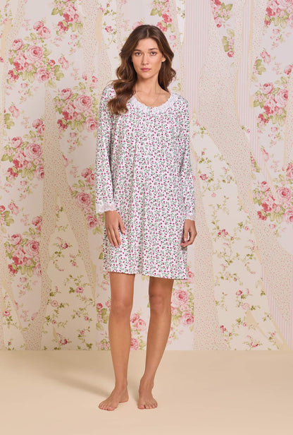 Eileen West Crimson Sprig Dreamy Sweater Knit Chemise