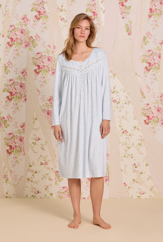 Eileen West Powder Petal Dream Fleece Long Sleeve Waltz Nightgown