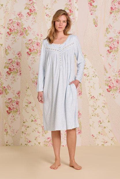 Eileen West Powder Petal Dream Fleece Long Sleeve Waltz Nightgown
