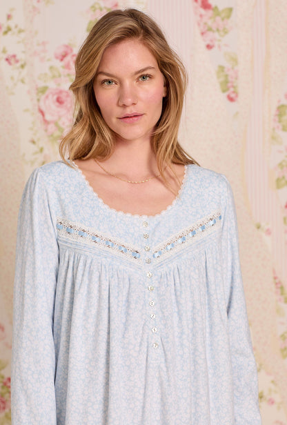 Eileen West Powder Petal Dream Fleece Long Sleeve Waltz Nightgown
