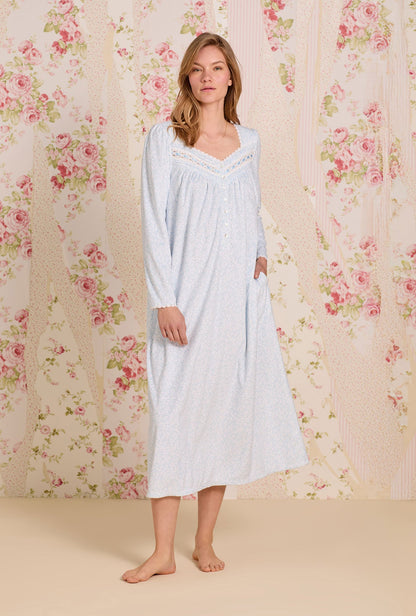 Eileen West Powder Petal Dream Fleece Long Sleeve Ballet Nightgown