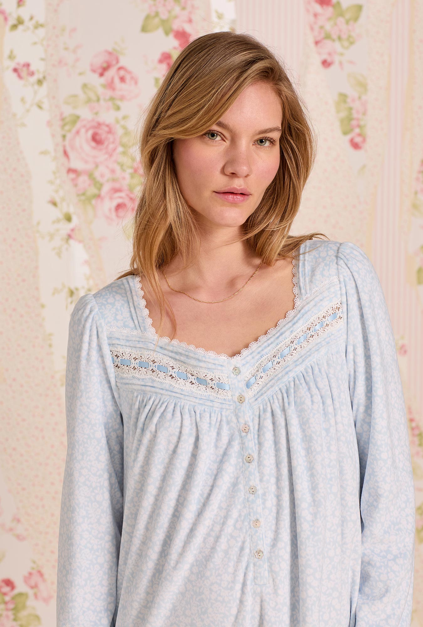 Eileen West Powder Petal Dream Fleece Long Sleeve Ballet Nightgown