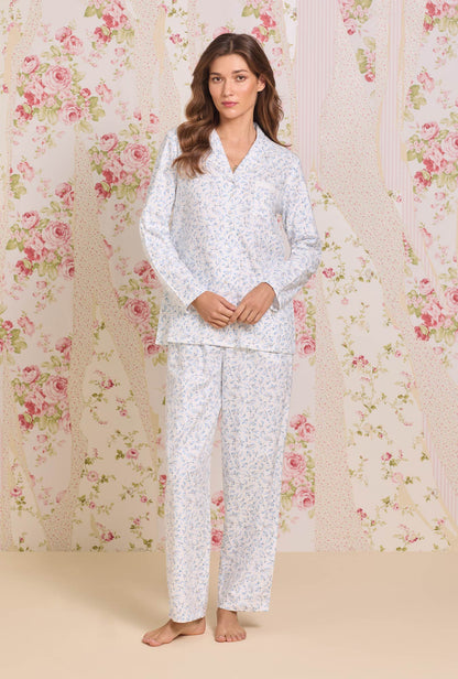 Eileen West Frosted Leaves Cotton Flannel Pajama