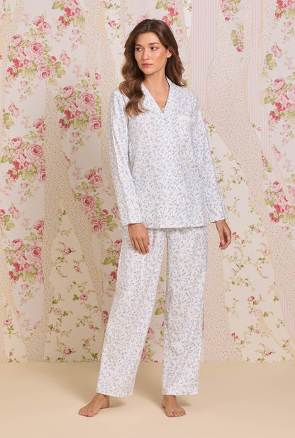 Eileen West Frosted Leaves Cotton Flannel Pajama