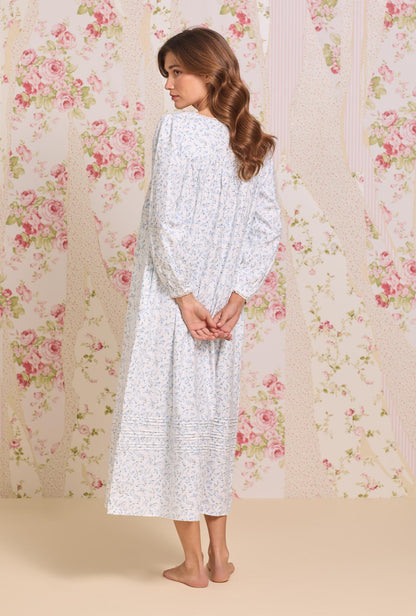 Eileen West Frosted Leaves Cotton Flannel Long Sleeve Ballet Nightgown