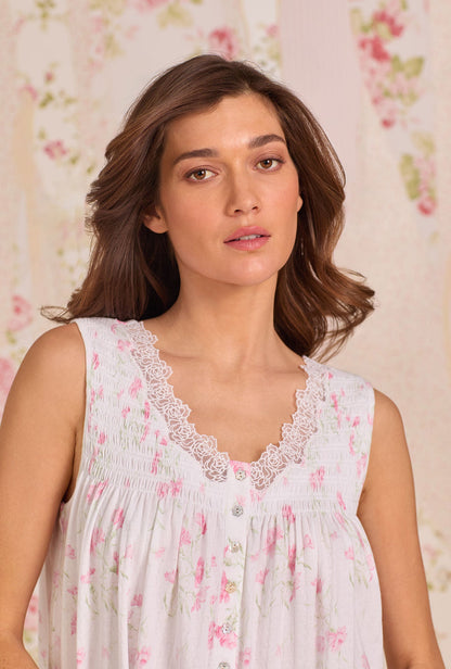 Eileen West Blush Carnation Cotton Pointelle Chemise
