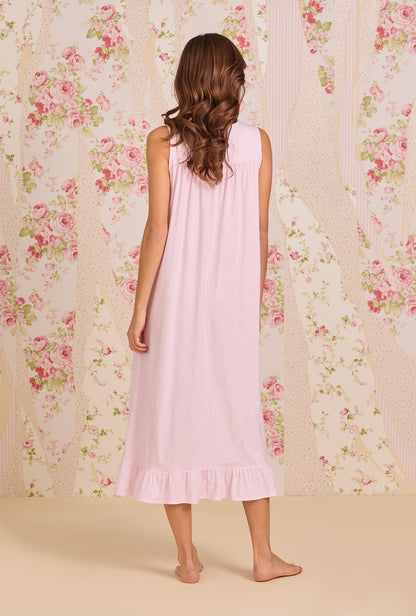Eileen West Pink Vine Cotton Knit Ballet Nightgown