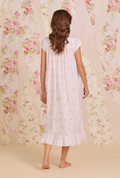 Eileen West Strawberry Field Cotton Knit Cap Sleeve Ballet Nightgown