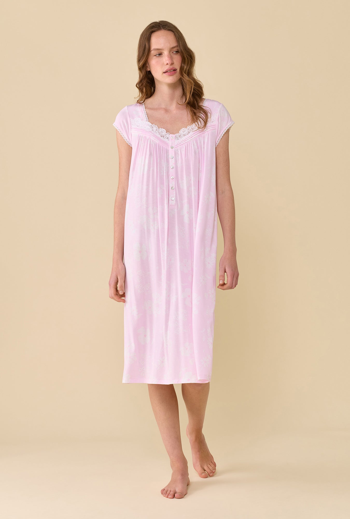 Eileen West Pink Posy Tencel™ Modal Waltz Nightgown