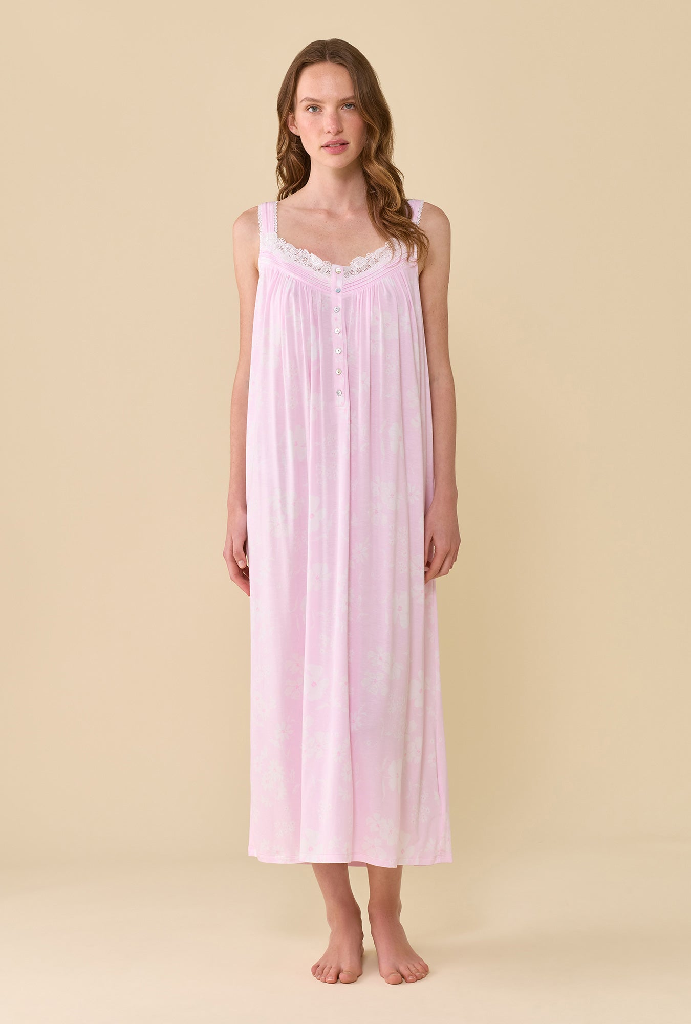 Eileen West The "Eileen" Pink Posy Tencel™ Modal Ballet Nightgown
