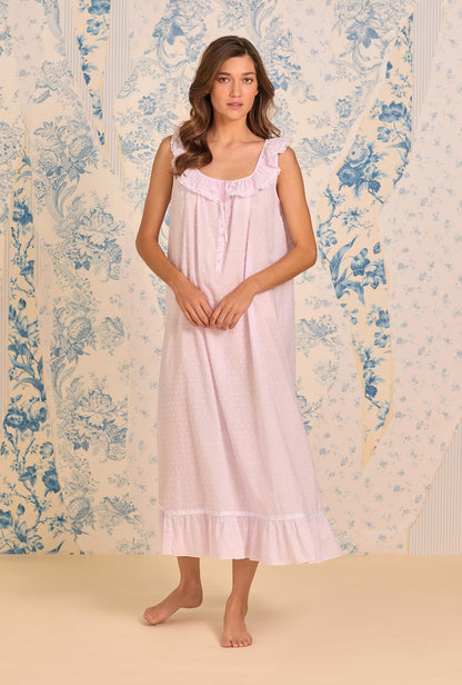 Eileen West The "Rosalie" Rosewater Cotton Swiss Dot Ballet Nightgown